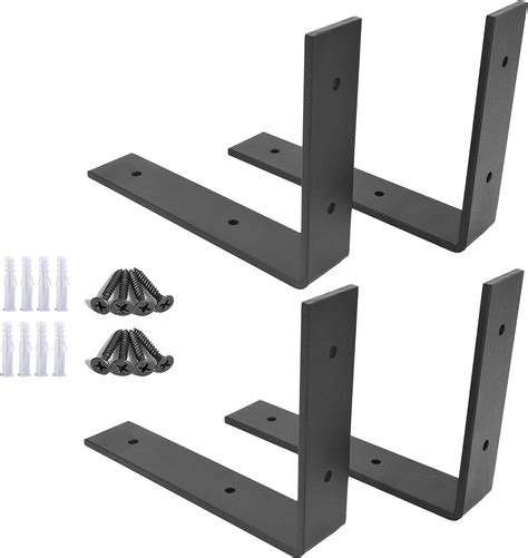 Ovov 4 Pieces Iron Steel Shelf Bracket Heavy Duty Thicken L Floating