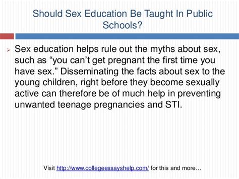Why Sex Education Should Be Taught In Schools Essays