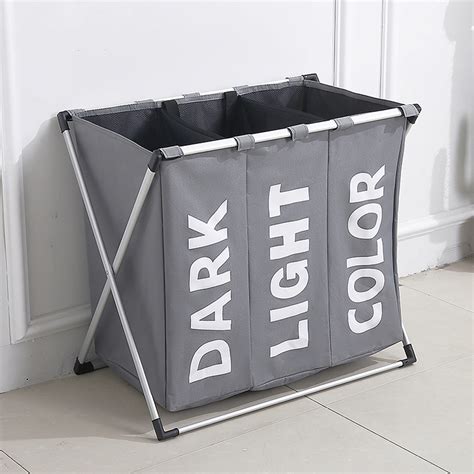 These solutions almost make the task pleasant. Collapsible Three Grid Dirty Clothes Laundry Hamper ...