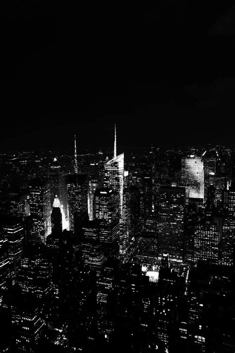 Download Black And White New York City Night View Wallpaper