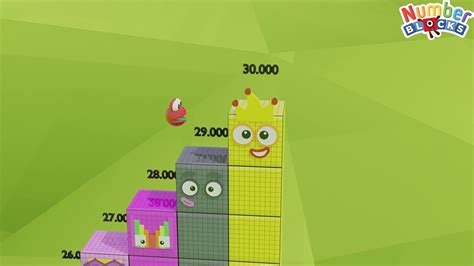 Numberblobs Jump Step Up From Numberblocks 1000 To 30000 Youtube
