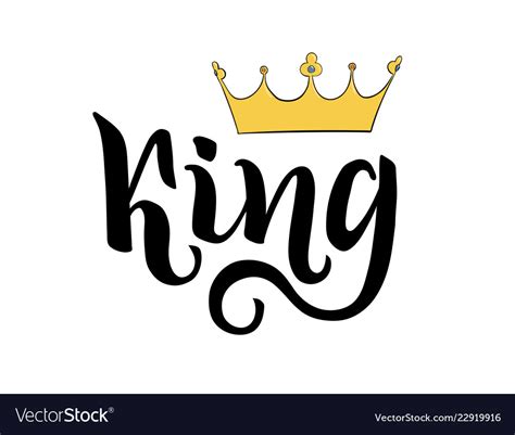 King Lettering Hand Drawing Written Word And Vector Image