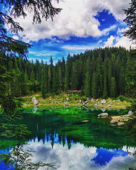 Lago Di Carezza Karersee In Dolomiten Italy Landscape Mountainworld