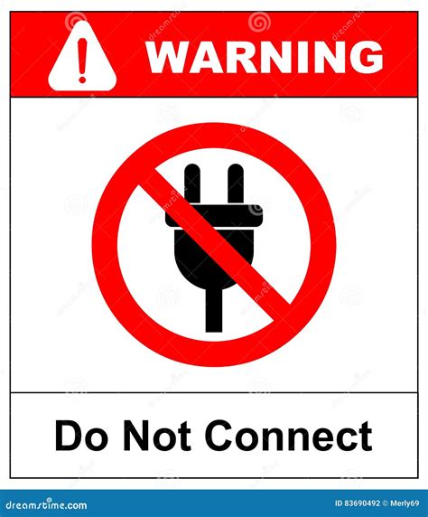 Illustration Of A Not Allowed Icon With A Plug Stock Vector