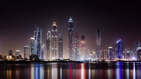 Dubai Buildings Night Lights Wallpapers Wallpaper Cave