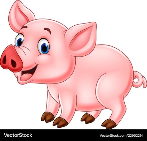 Cute Pig Cartoon Royalty Free Vector Image Vectorstock