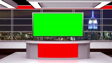 News 294 Tv Studio Set Virtual Green Screen Background Loop | Images ...