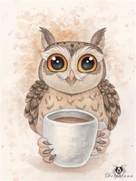 Kitten Drawing Owls Drawing Owl Coffee I Love Coffee Coffee Pics