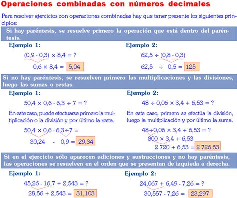 Operaciones Combinadas Con Decimales Ejemplos Y Ejercicios Resueltos