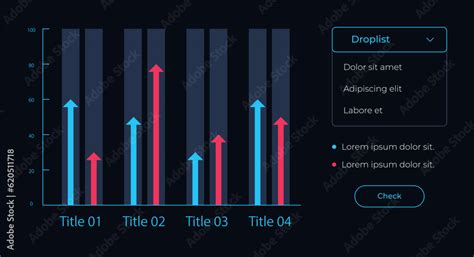 Vecteur Stock Data Comparison Chart UI Element Template Editable