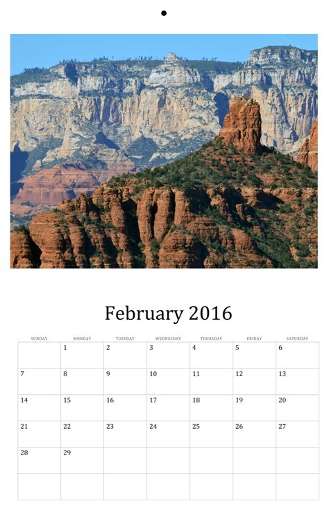 February 2016 Monthly Calendar Free Stock Photo Public Domain Pictures