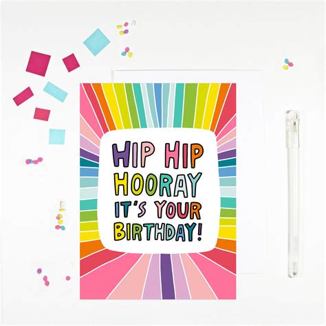 Hip Hip Hooray Its Your Birthday Card By Angela Chick