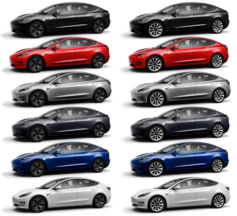 All 12 Tesla Model 3 Color And Wheel Combos In One Picture Tesla Models