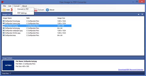 Pdfs are very useful on their own, but sometimes it's desirable to convert them into another type of document file. Download Free Image to PDF Converter 1.2.0