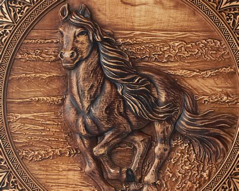 Horse Wood Carving Wall Art Arabian Horse Wood Art Galloping | Etsy