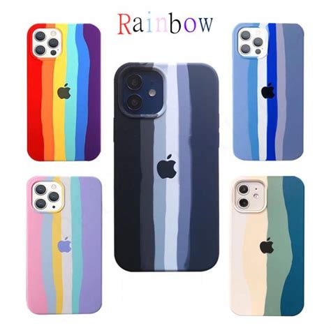 Silicona Apple Cubierta Completa Rainbow Case Iphone 12 Mini Etsy