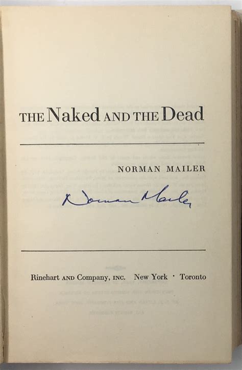 The Naked And The Dead Mailer Norman First Edition