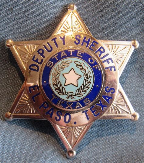 Collectors Badges Auctions Original Full Size El Paso Texas Deputy