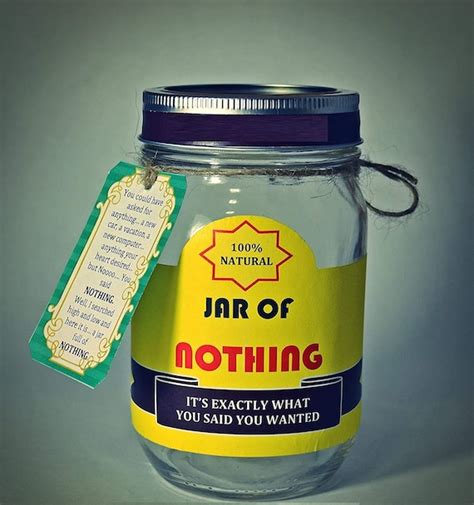 Jar Of Nothing Printable Labels Best Gag T White Etsy