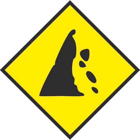 W 164 Falling Rocks Road Warning Signs Ireland Pd Signs
