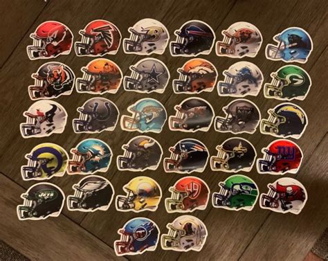 Nfl All 32 Teams Football Helmets Alternate Designs And Similar Die Cut