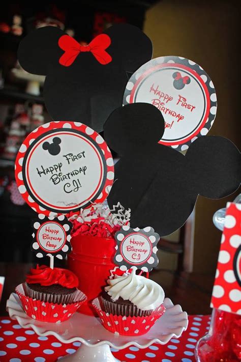 This theme is perfect for a first birthday or any age. Kara's Party Ideas Mickey & Minnie Mouse Themed First ...