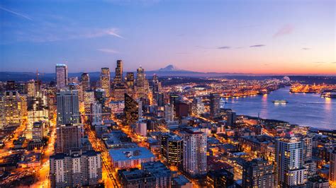 2560x1440 Seattle Skyline At Night View 4k 1440p Resolution Hd 4k