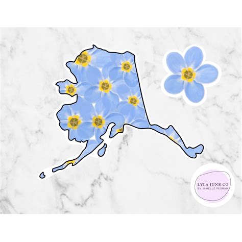 Alaska State Flower Vinyl Sticker Alaska Pride State Etsy