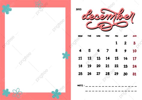 Desk Calendar 2023 Png Transparent December 2023 Handlettering