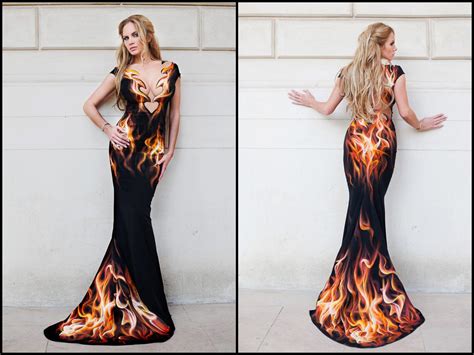 Fire And Flames Dress Dresses Printed Prom Dresses Evening Gowns