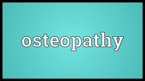 Anecdotal evidence from practice will inform osteopaths that the symptoms experienced by patients during pregnancy can 6. Osteopathy Meaning - YouTube