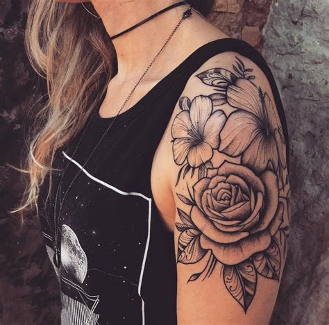 Shoulder Arm Tattoo Flowers