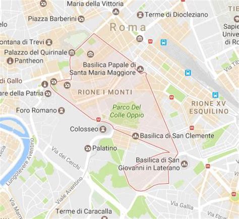 Rione Monti Roma Mappa Quartiere Monti Di Roma Mappa Lazio Italia