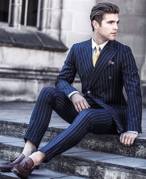 Men Suits Pinstripe Suit Suits For Men Blue Men Suit Blue Pin Stripe Suit Double Breasted