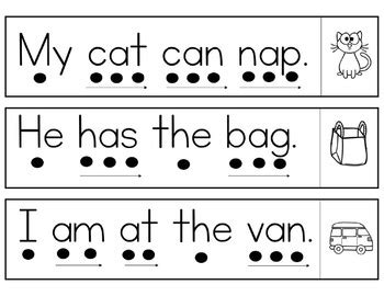These read & reveal simple sentences incorporate common sight words and cvc words so your students can successfully decode. Decodable Sentence Strips, Short Vowels, CVC Words | TpT