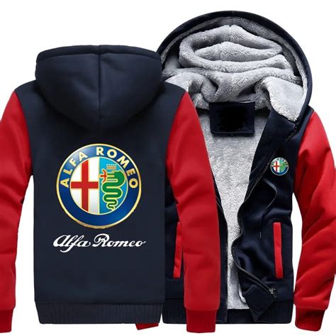 2019 New Hot Sale New Alfa Romeo Fashion Plus Velvet Thick Hooded