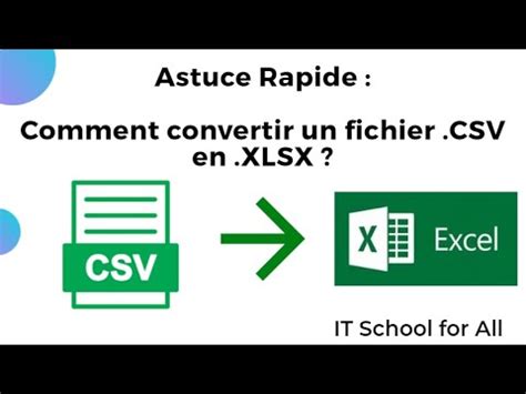 Comment Convertir Un Fichier Csv En Fichier Excel Youtube