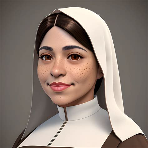 Masterpiece Portrait 3d Adult Hispanic Female Nun Outfit Br Arthub Ai