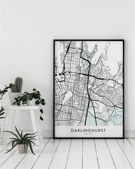 Sydney Darlinghurst Map Print Chelsea Chelsea