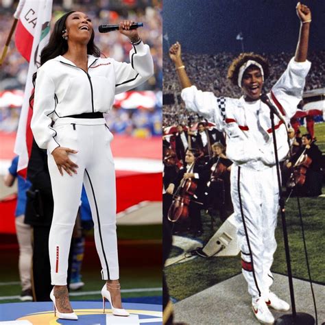 Brandy Pays Tribute To Whitney Houstons Super Bowl Style To Sing National Anthem At Nfc