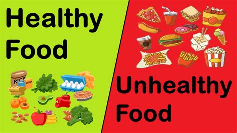 Healthy Food Vs Junk Foodhealthy Food Vs Unhealthy Foodhealthy Food