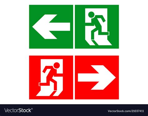 Safe Sign The Exit Icon Emergency Exit Green Vector Image
