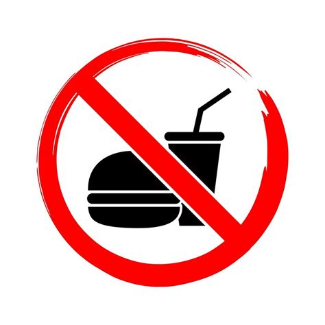 No Food Allowed Sign Icon Symbol Isolated On White Background