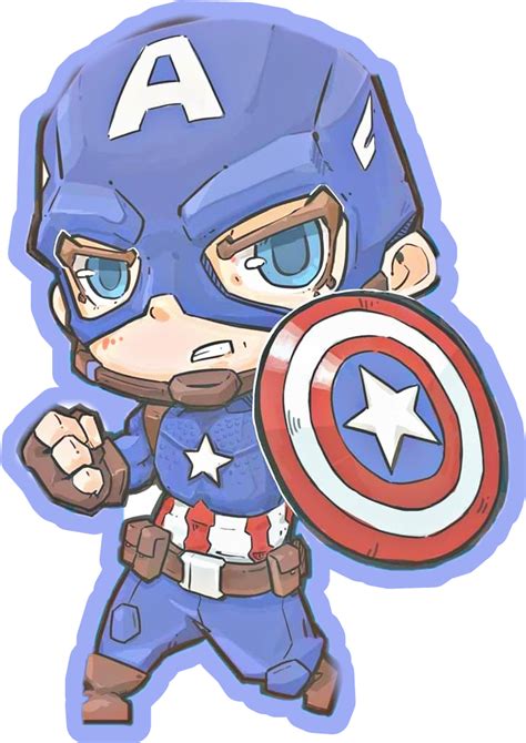 Captain America Chibi Drawing Free Transparent Png Download Pngkey