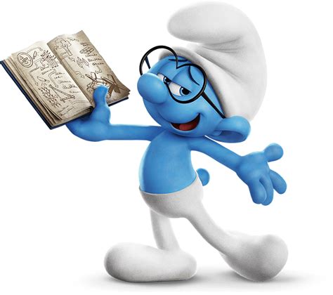 Brainy Smurf Showing Off His Work Transparent Png Stickpng