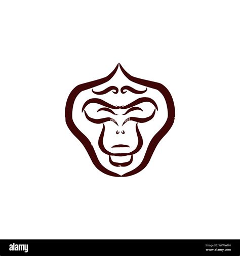 Monkey Faces Logo And Icon Line Art Monkey Head And Ape For Avatar