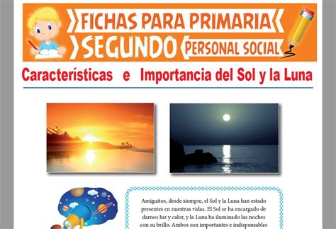 Características E Importancia Del Sol Y La Luna Para Segundo Grado