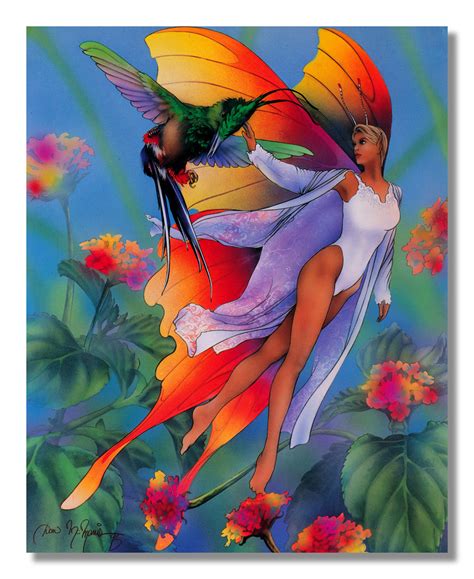 Lady Butterfly And Fairy Fantasy Wall Picture Art Print