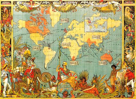 Map Of The British Empire World Map Art Illustrated Map Map Art