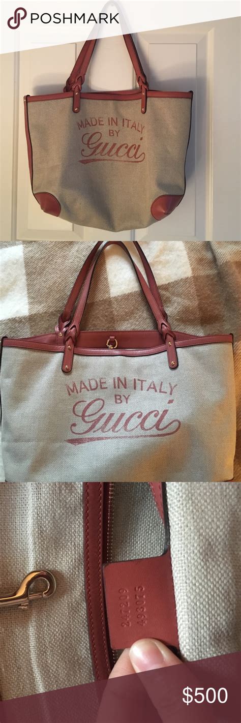 Gucci Made In Italy Craft Canvas Tote Canvas Tote Gucci Bag Gucci